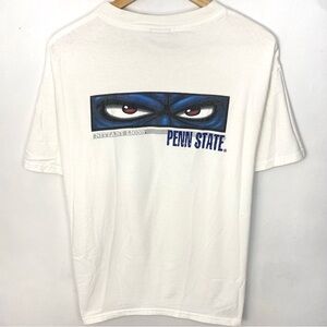 Vintage No Fear + Penn State Nittany Lions White Double Sided Rare T Shirt Large